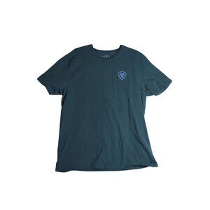 Ariat American Original Blue USA Flag Short Sleeve Logo Tee Shirt Men's XL